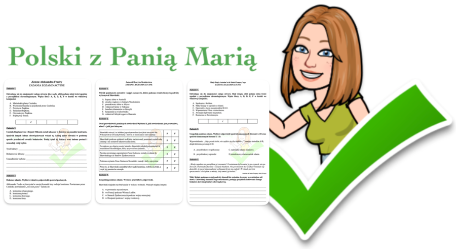 Zestaw zadań egzaminacyjnych do lektur: “Mały Książę”, “Latarnik”, “Zemsta” W ZESTAWIE TANIEJ