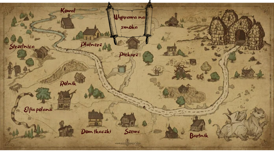 Gra fabularna - Wyprawa  na smoka - matematyka, kl.4-6