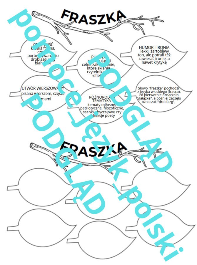 fraszka karta pracy z kluczem odpowiedzi