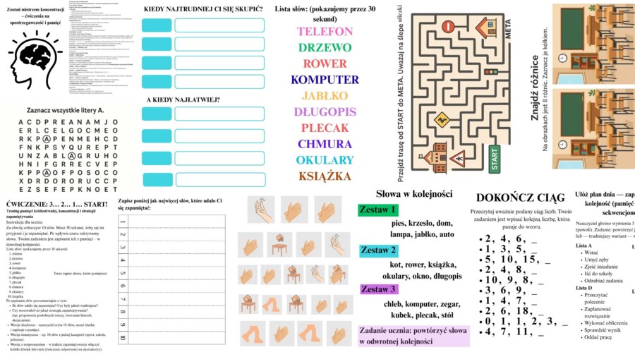 Oferta edukacyjna: „Zostań mistrzem koncentracji – ćwiczenia na spostrzegawczość i pamięć”