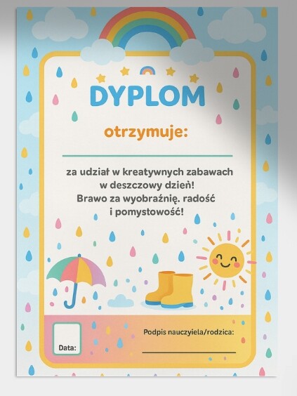 W deszczowy dzień wesoło się bawimy