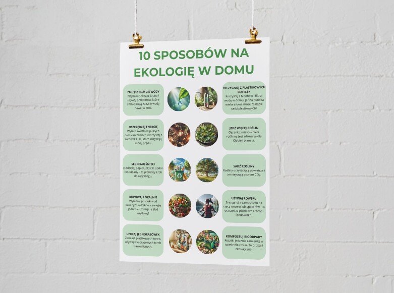 10 sposobów na ekologię w domu. Co to jest ślad węglowy? Plakaty