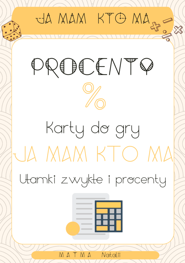 Procenty - karty do gry