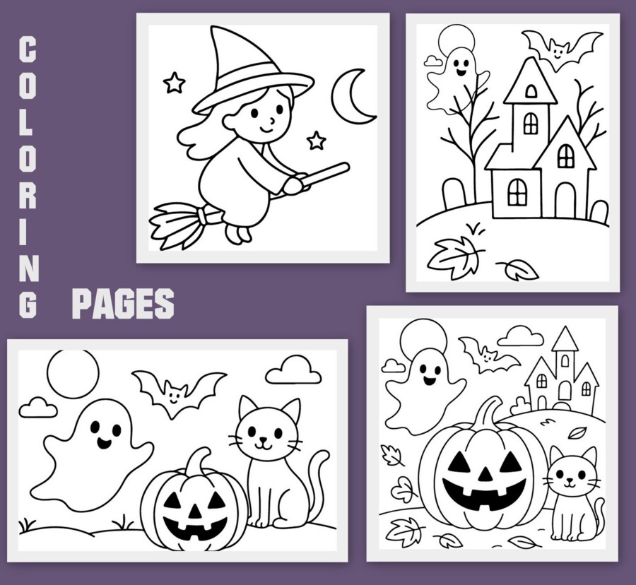 Karty pracy i aktywności na HALLOWEEN - pdf plus jpg! a4 do druku