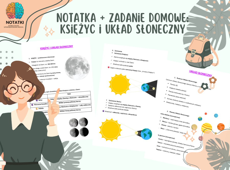 Notatka + zadanie domowe: Księżyc i Układ Słoneczny