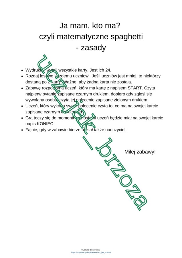 Ja mam, kto ma? Pierwsza lekcja matematyki w klasie 4