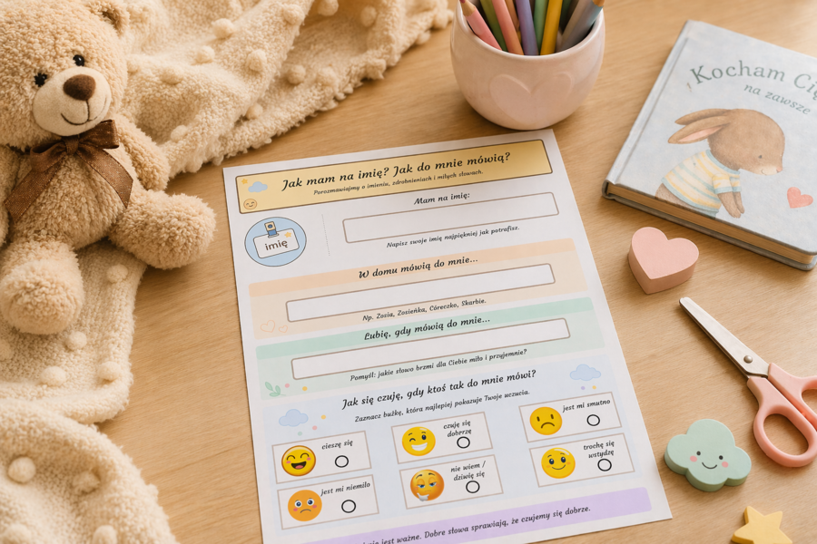 Jak mam na imię? Jak do mnie mówią? – karta rozmowy dla przedszkolaka