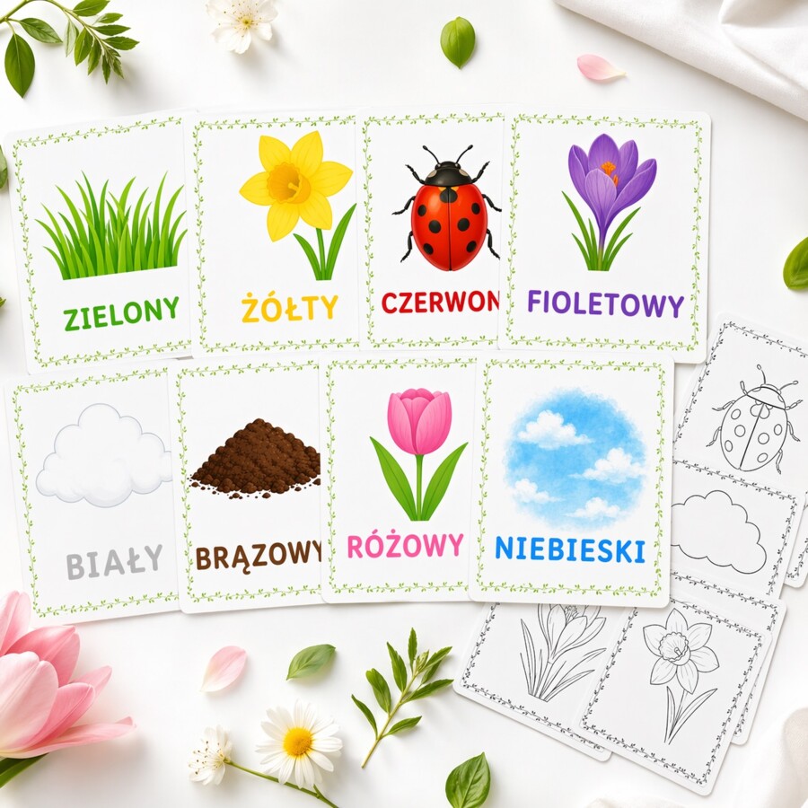 Kolory wiosny - karty sensoryczne