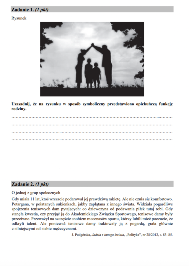 Zadania maturalne z WOSU - Człowiek i społeczeństwo