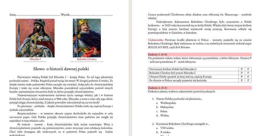 Karta pracy historia - Mieszko I, Bolesław Chrobry
