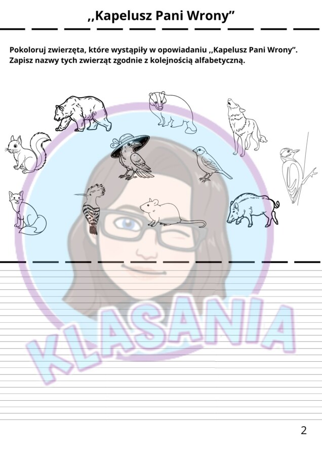 ,,Kapelusz Pani Wrony" - Karty pracy