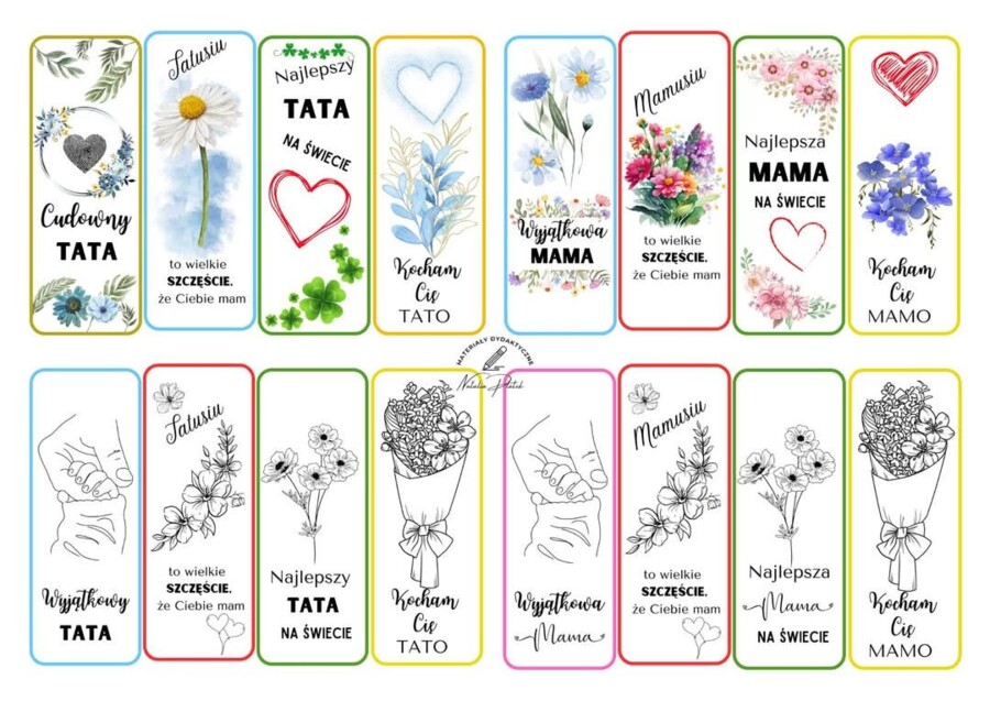 Zakładki na słodycz dla mamy i taty