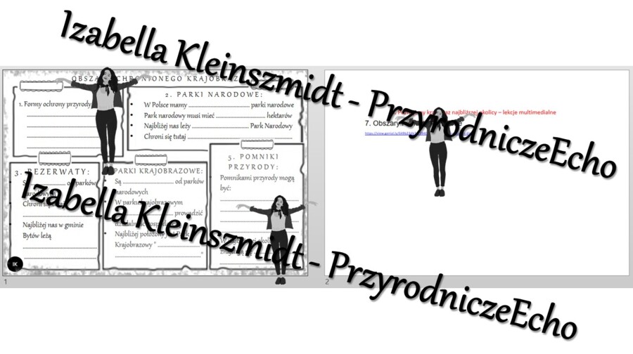 Karta pracy i pomysł/inspiracja na lekcję „ Obszary chronionego krajobrazu” - karta pracy wykonana w power point + gratisowy pomysł na lekcję - link do lekcji multimedialnej niekomercyjnej wykonanej w genial.ly do indywidualnego pobrania i użycia do celó