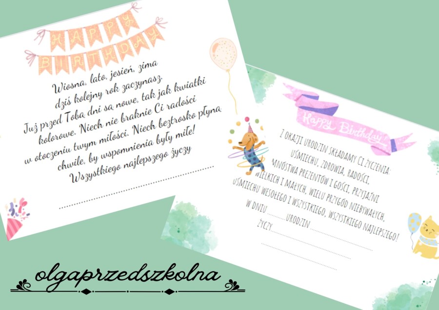 Kartki urodzinowe dla dzieci