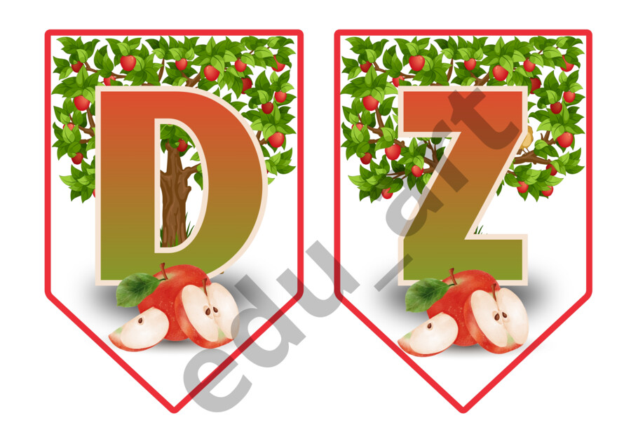 Girlanda na Dzień Jabłka – Estetyczny baner z motywem sadu i personalizowanym proporczykiem (Gotowy zestaw PDF)