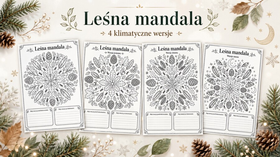 Kolorowanka antystresowa. Leśna mandala