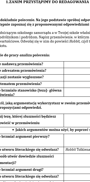 REDAGUJEMY PRZEMÓWIENIE. Krok trzeci. Zestaw ćwiczeń dla uczniów klas 6-8