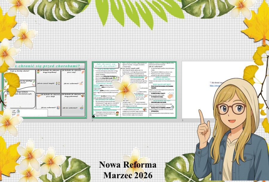 Mały zestaw na jedną lekcję: sketchnotka/notatka/przypomnienie dla nauczyciela, karta pracy plus prezentacja multimedialna „Jak chronić się przed chorobami?” w genial.ly. Przyroda "Odkrywam przyrodę". Klasa 4. Dział „Jak działa moje ciało?".