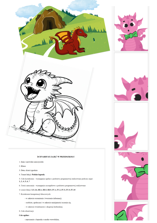 Scenariusz POLSKIE LEGENDY - na zajęcia otwarte z rodzicami, na zajęcia codzienne, na obserwację wraz z gotowymi materiałami do zajęć dla przedszkolaków