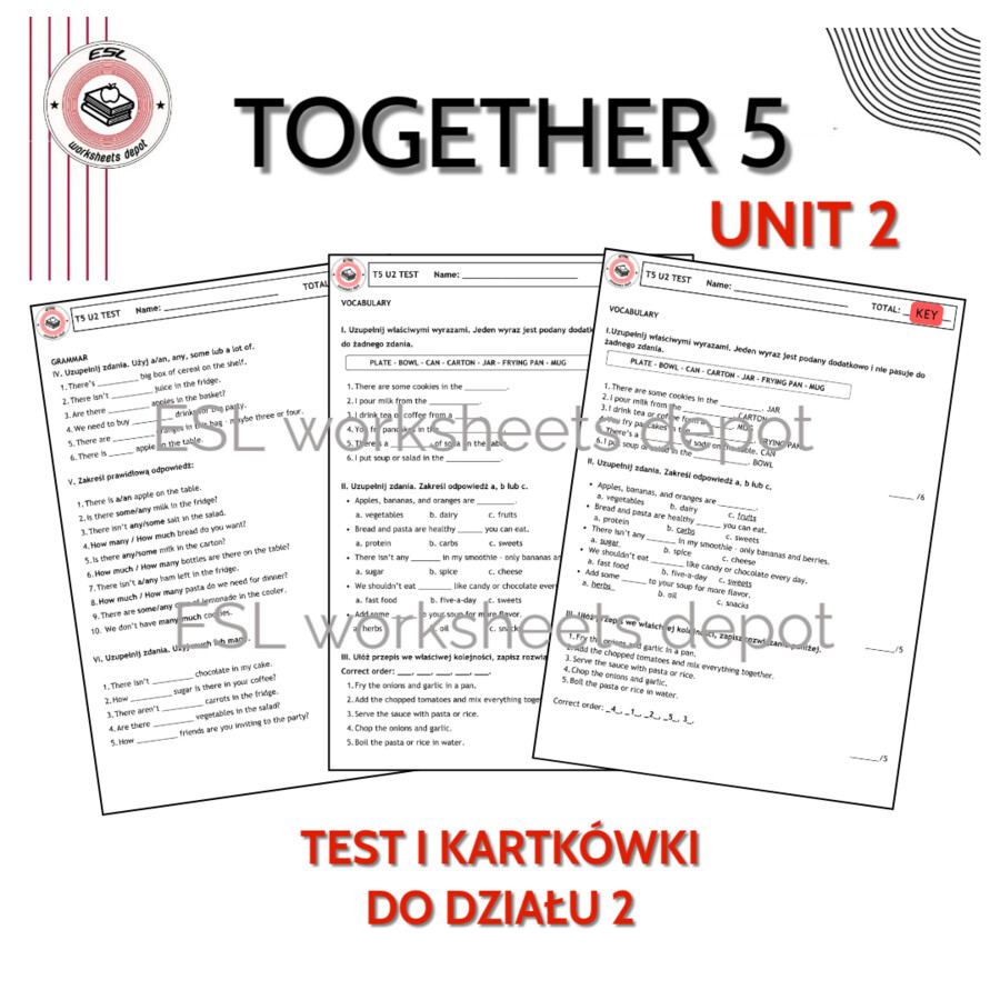 Together 5 Unit 2 - test i kartkówki