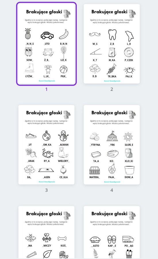 Brakujące głoski- materiał do pracy z obcokrajowcami