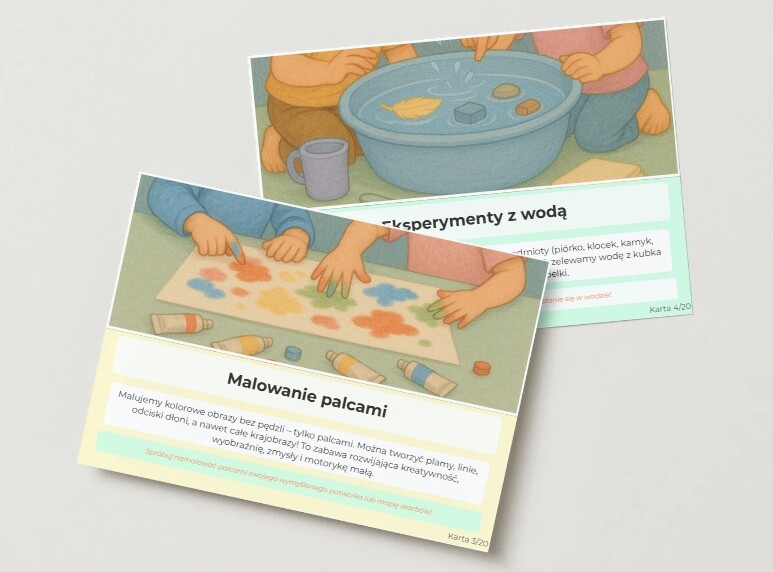 Zabawy w deszczowy dzień – zestaw kart obrazkowych