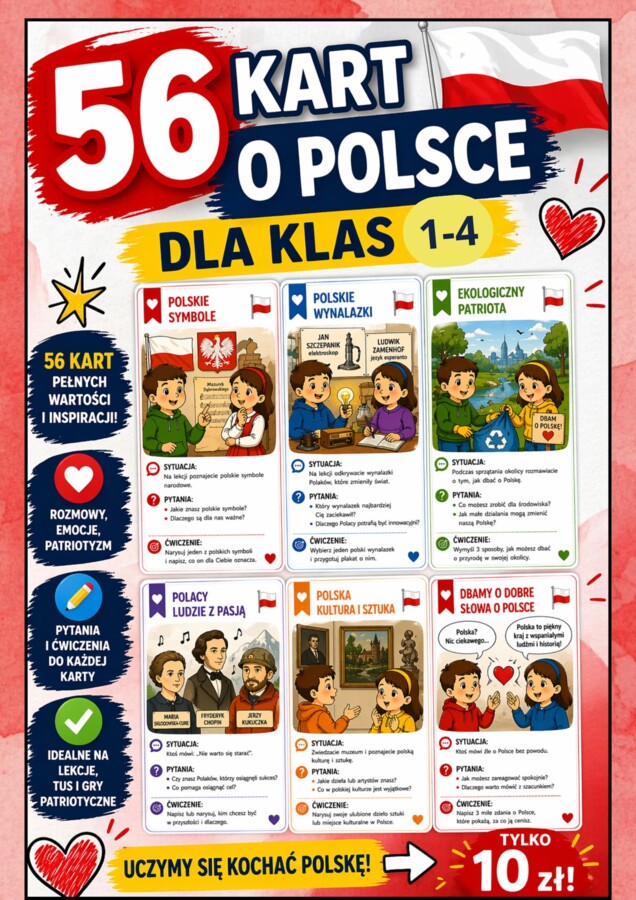Karty TUS o Polsce dla klas 1–4