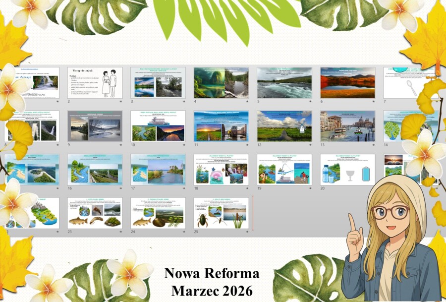 Prezentacja multimedialna w genial.ly do edycji „Poznaję rzekę” wykonana na podstawie podręcznika „Przyroda” Nowa Era. Przyroda 4. "Odkrywam przyrodę". Dział „Życie w wodzie”.