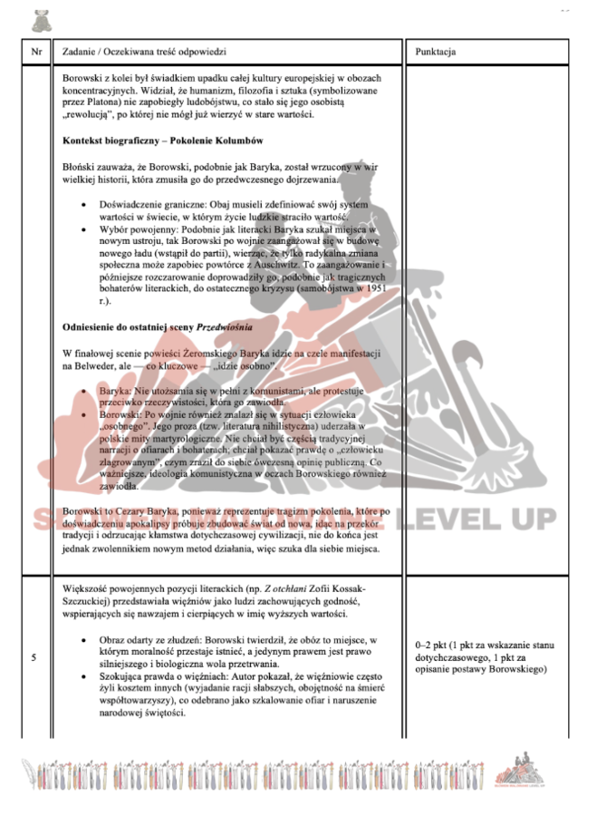 Literatura czasów wojny i okupacji (proza) - zbiór zadań