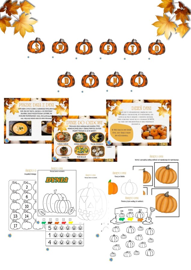 PAKIET MATERIAŁÓW NA PAŹDZIERNIK WEDŁUG KALENDARZA ŚWIĄT I DNI NIETYPOWYCH.