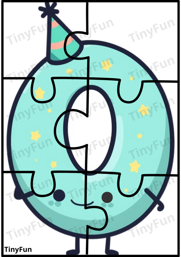 🧩🔢 Moje Pierwsze Puzzle – Cyfry 0–9. Nauka Cyferek.