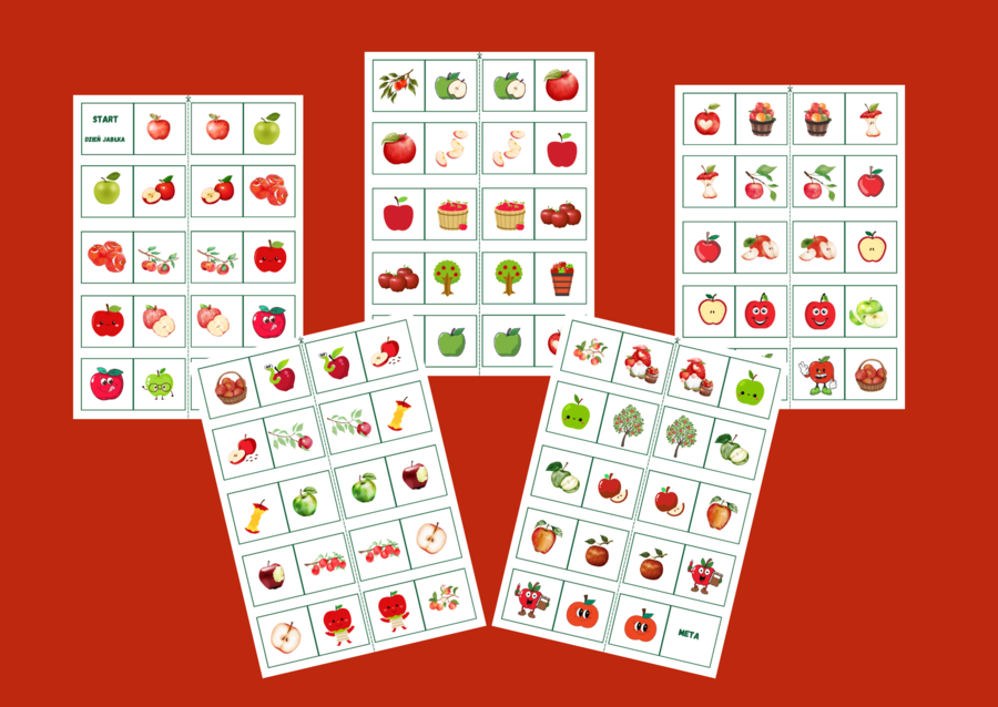 DZIEŃ JABŁKA – domino obrazkowe