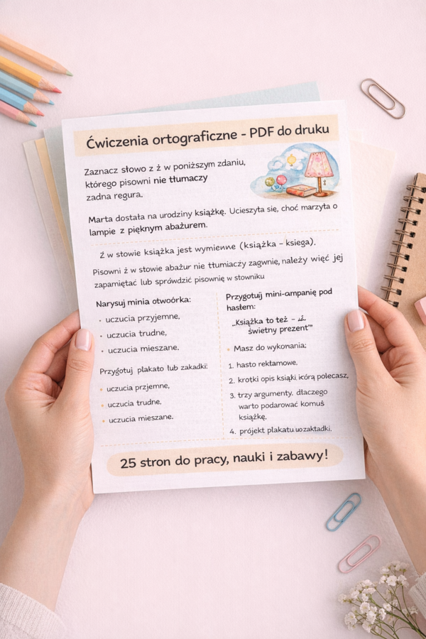 PISOWNIA WYRAZÓW Z Ż I RZ NIEWYMIENNYM. Pakiet zadań + komentarz