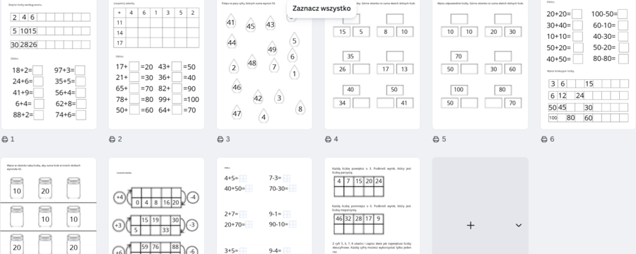 Ćwiczenia utrwalające dodawanie i odejmowanie w zakresie 100