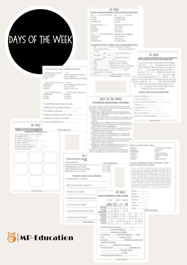 Days of the week reading - Dni tygodnia