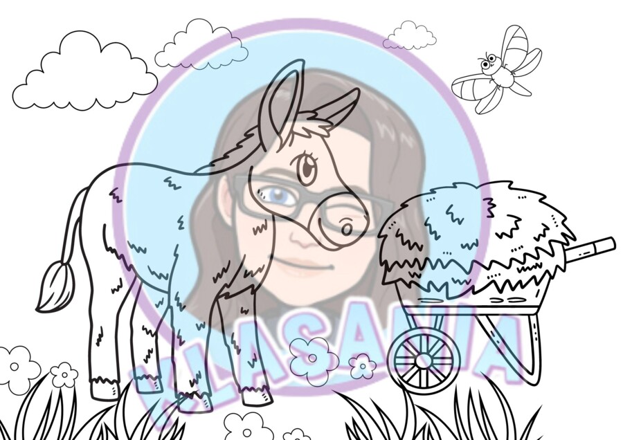 Czytanie sylabami. Poznawanie zwierząt wiejskich - plus kolorowanki.