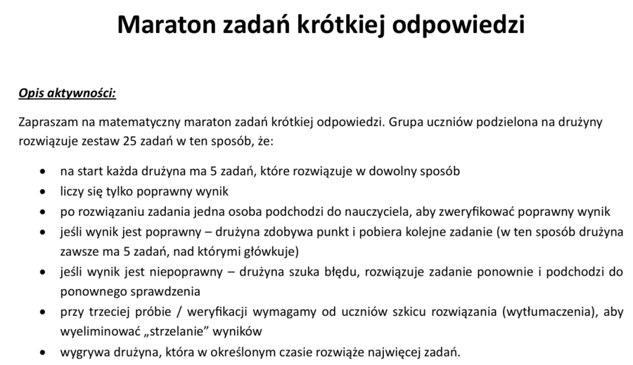 Maraton zadań krótkiej odpowiedzi
