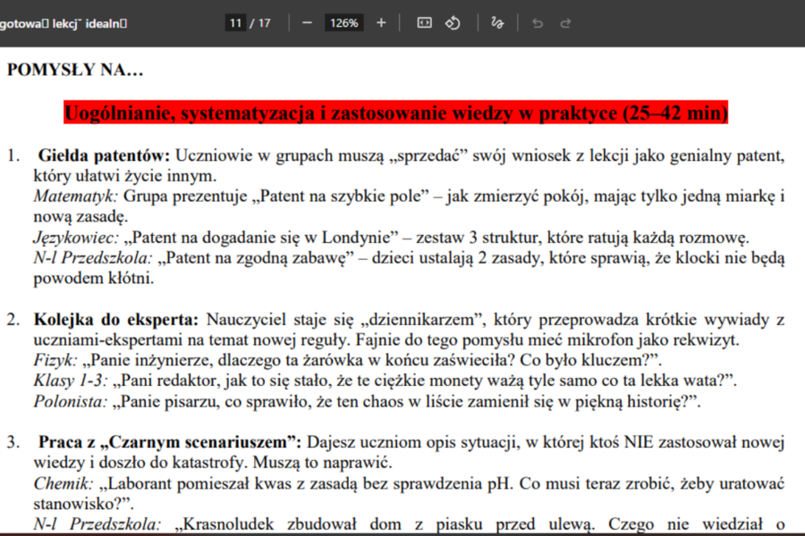Jak przygotować lekcję idealną?! Sprawdzone sposoby, metody i tricki! Bank sprawdzonych rozwiązań!
