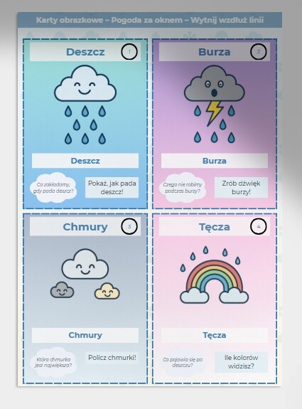 Karty obrazkowe: „Pogoda za oknem”