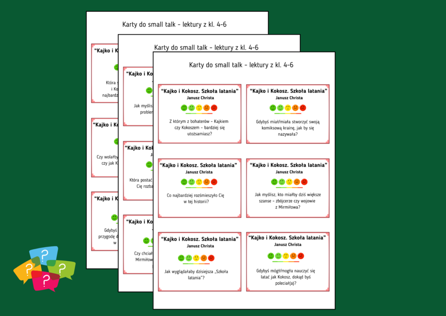 KAJKO I KOKOSZ. SZKOŁA LATANIA - Karty do SMALL TALK - lektury - gra