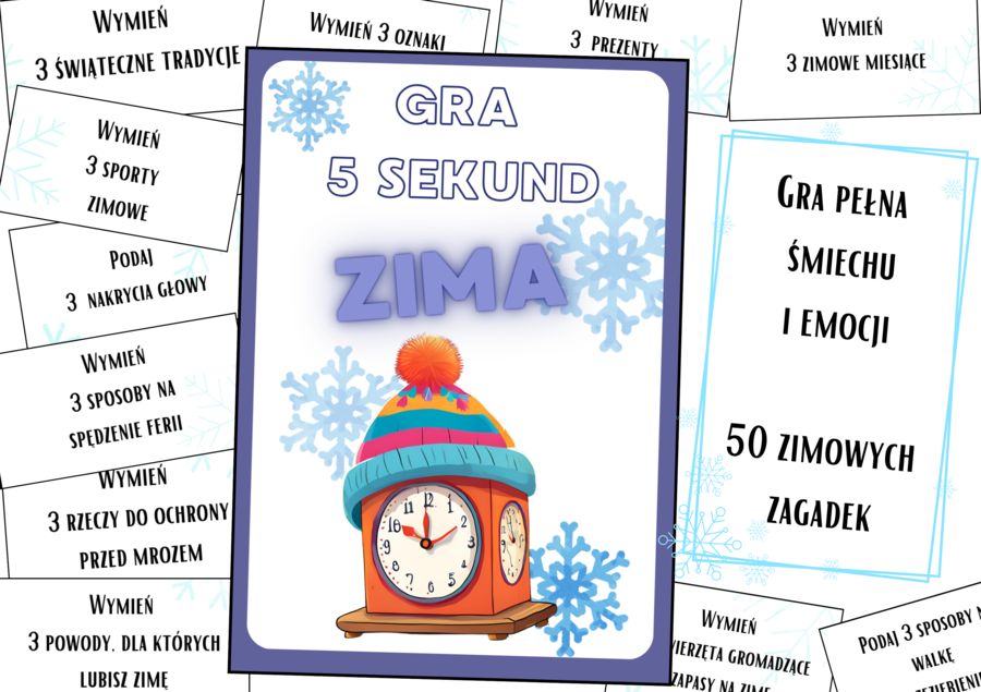 50 Zimowych Haseł do Gry 5 Sekund - Gotowy Zestaw