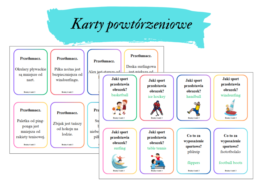 BRAINY 5 UNIT 3 KARTY POWTÓRZENIOWE
