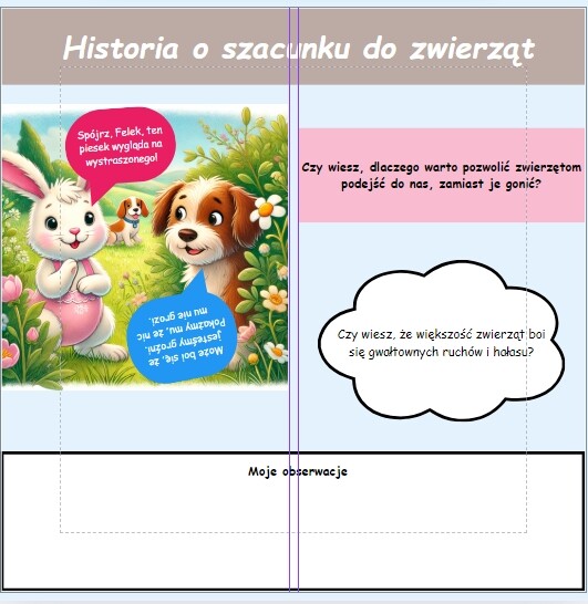 Historyjki obrazkowe. Zasady dbania o przyrodę.