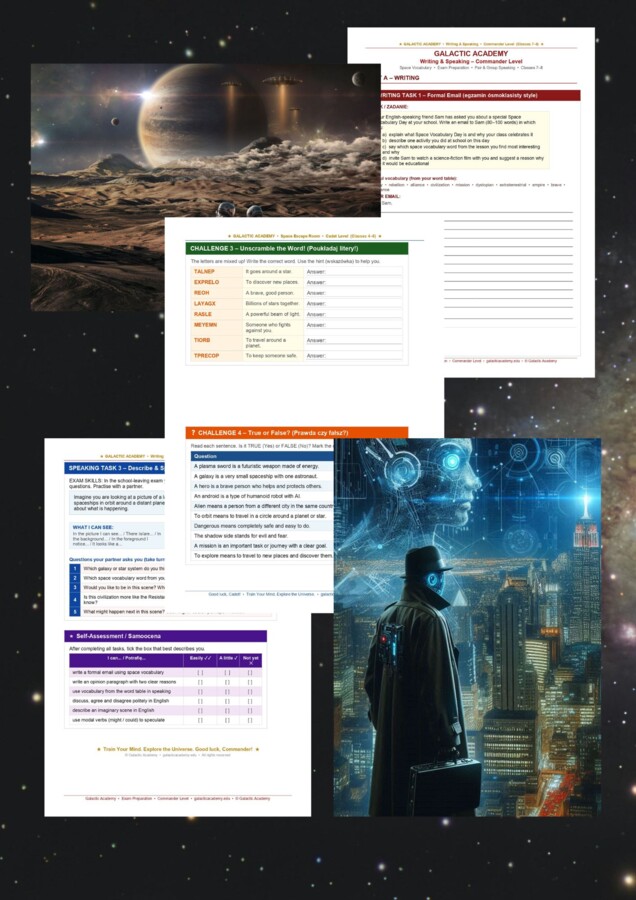 Star Wars Day: Galactic Academy – Escape Room + Writing & Speaking (kl. 4–8) + klucz + obrazki + słownictwo