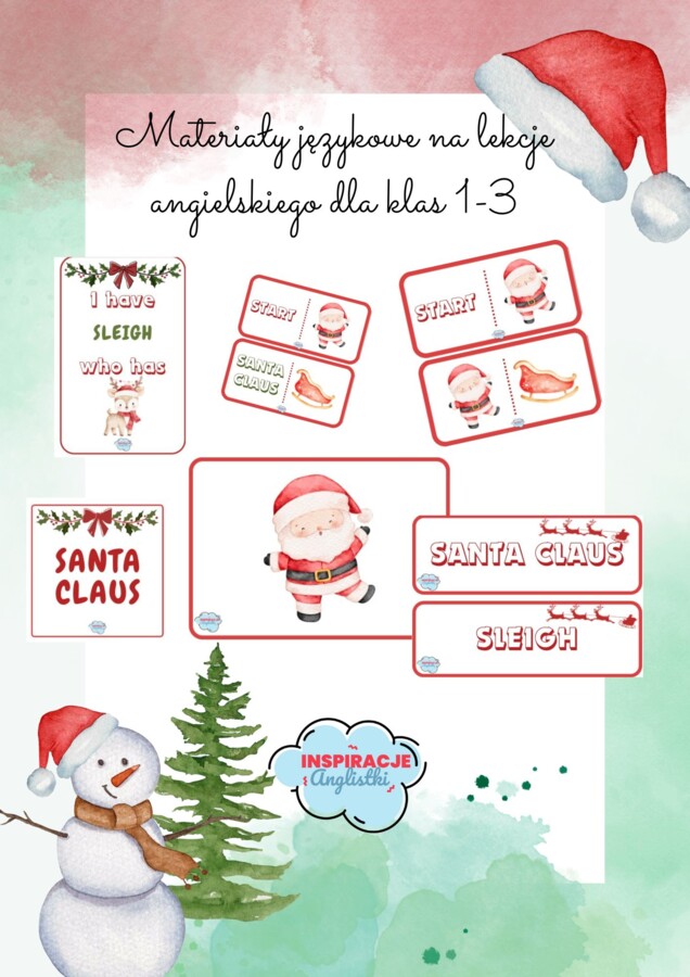 Santa Claus. Mikołajki. Materiały językowe na lekcje angielskiego dla klas 1-3