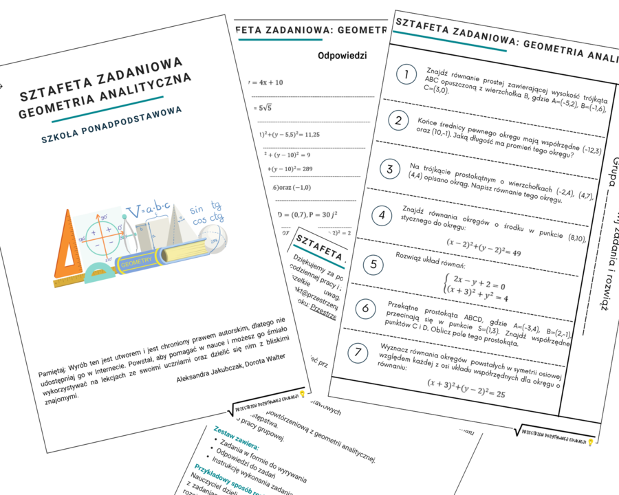 Sztafeta zadaniowa z geometrii analitycznej
