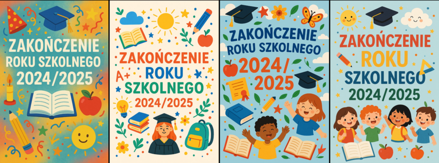 Kolorowe zakończenie roku – 4 plakaty