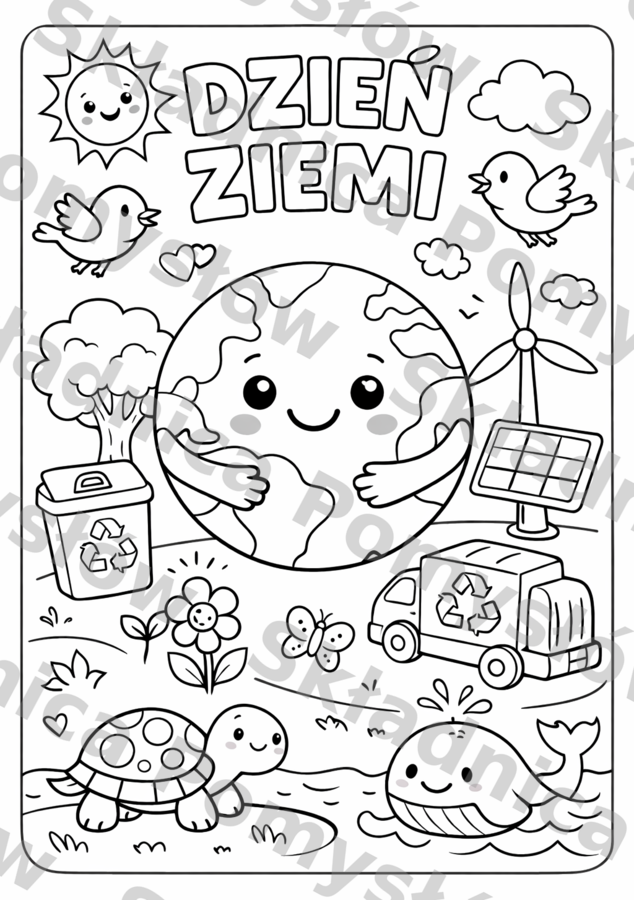 Dzień Ziemi – darmowa kolorowanka