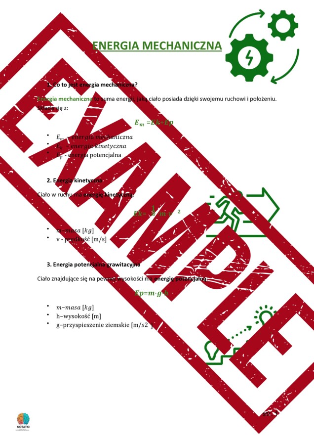 Notatka + zadania: Energia mechaniczna