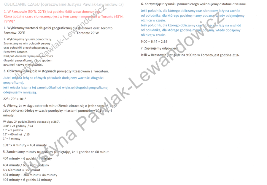 Obliczenia - czas (instrukcja krok po kroku)